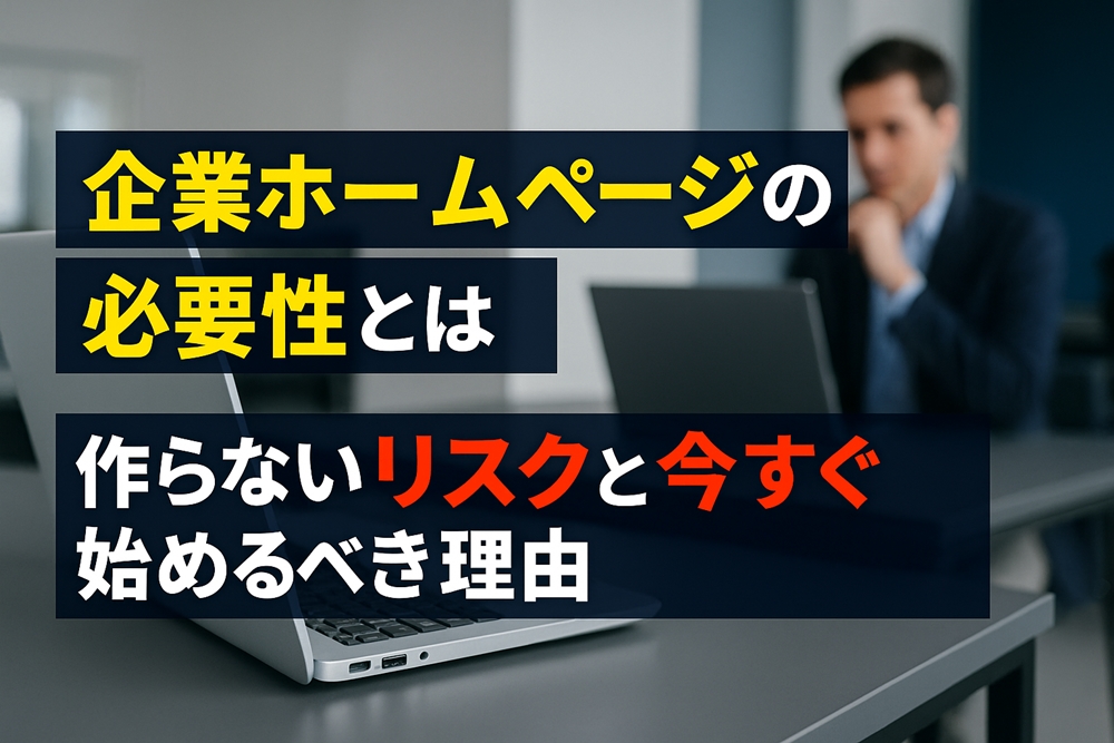 企業ホームページの必要性とは｜作らないリスクと今すぐ始めるべき理由