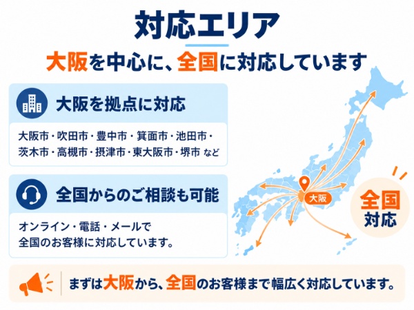 大阪を拠点に全国対応