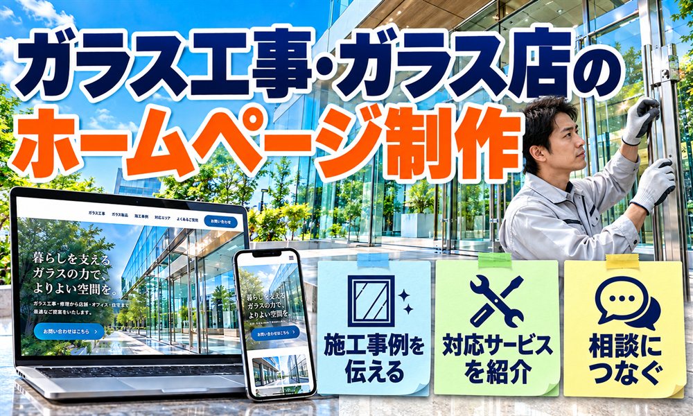 ガラス工事・ガラス店のホームページ制作