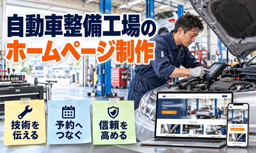 自動車整備工場のホームページ制作