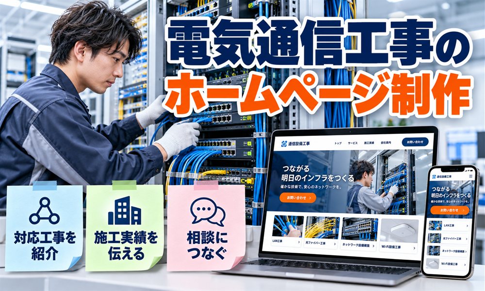 電気通信工事のホームページ制作