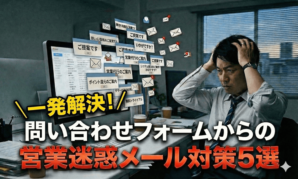 【一発解決】問い合わせフォームからの営業迷惑メール対策５選
